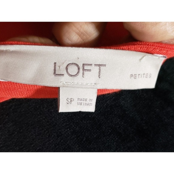 LOFT Womens Orange Solid Rayon Long Sleeve V-Neck Knee Length Dress Petite Small - Picture 9 of 12